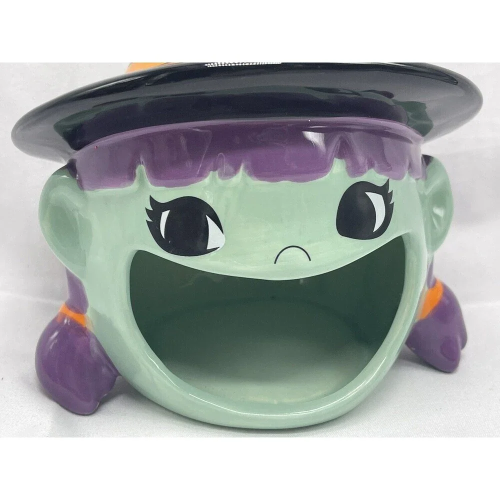 Target Ceramic Witch Open Mouth Halloween Candy Dish 5”